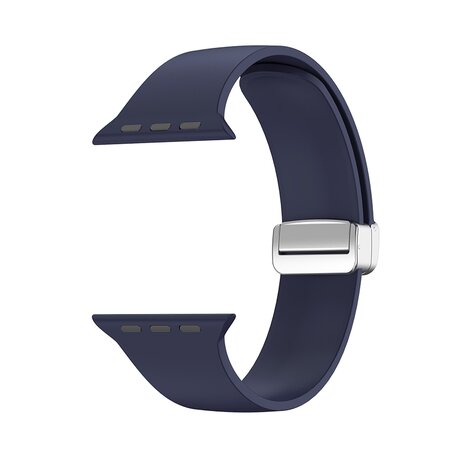 Siliconen bandje - Folding Buckle - Donkerblauw - Geschikt voor Apple Watch 38mm / 40mm / 41mm / 42mm