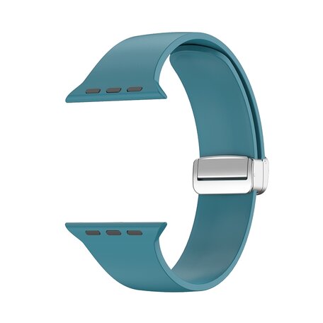 Siliconen bandje - Folding Buckle - Cyaan - Geschikt voor Apple Watch 38mm / 40mm / 41mm / 42mm