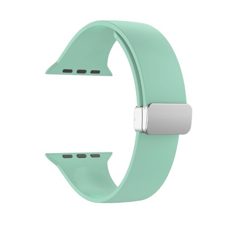 Siliconen bandje - Folding Buckle - Lichtgroen - Geschikt voor Apple Watch 38mm / 40mm / 41mm / 42mm