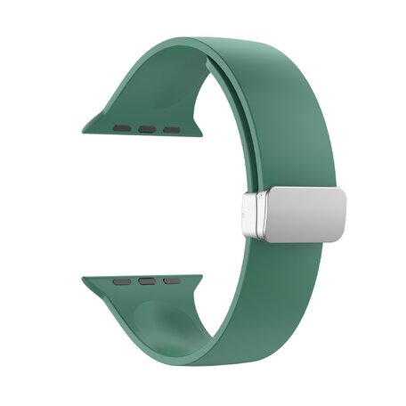 Siliconen bandje - Folding Buckle - Groen - Geschikt voor Apple Watch 38mm / 40mm / 41mm / 42mm