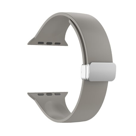 Siliconen bandje - Folding Buckle - Grijs - Geschikt voor Apple Watch 38mm / 40mm / 41mm / 42mm