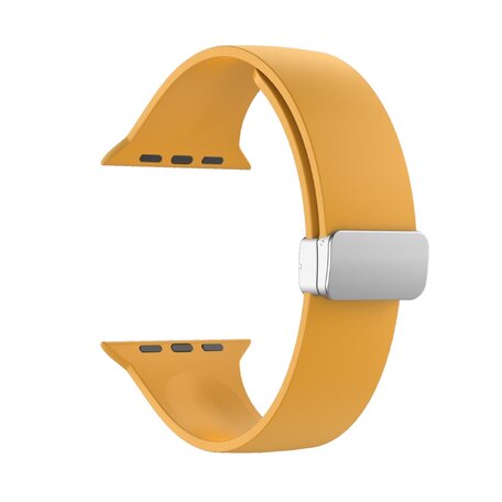 Siliconen bandje - Folding Buckle - Oker - Geschikt voor Apple Watch 38mm / 40mm / 41mm / 42mm