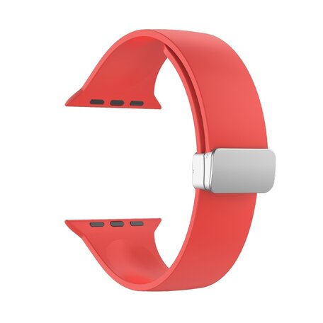 Siliconen bandje - Folding Buckle - Rood - Geschikt voor Apple Watch 38mm / 40mm / 41mm / 42mm