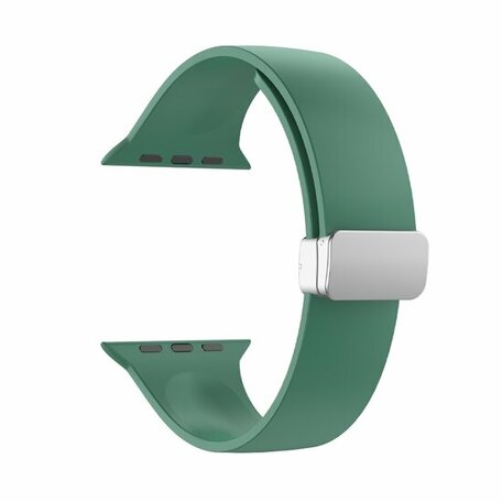 Siliconen bandje - Folding Buckle - Groen - Geschikt voor Apple Watch 42mm / 44mm / 45mm / 46mm / 49mm