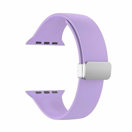 Siliconen bandje - Folding Buckle - Paars - Geschikt voor Apple Watch 42mm / 44mm / 45mm / 46mm / 49mm