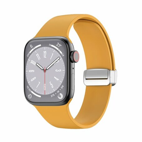 Siliconen bandje - Folding Buckle - Oker - Geschikt voor Apple Watch 44mm / 45mm / 46mm / 49mm