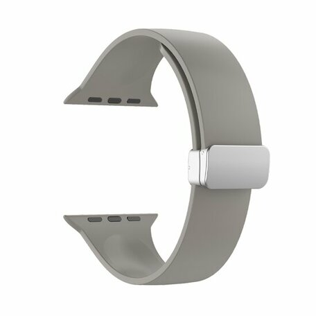 Siliconen bandje - Folding Buckle - Grijs - Geschikt voor Apple Watch 44mm / 45mm / 46mm / 49mm