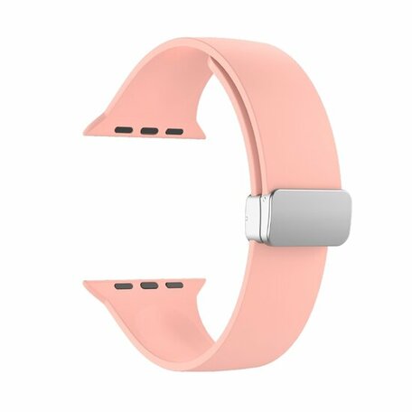 Siliconen bandje - Folding Buckle - Roze - Geschikt voor Apple Watch 42mm / 44mm / 45mm / 46mm / 49mm