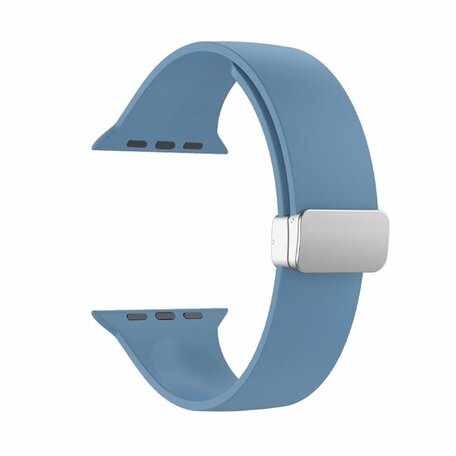 Siliconen bandje - Folding Buckle - Blauw - Geschikt voor Apple Watch 42mm / 44mm / 45mm / 46mm / 49mm