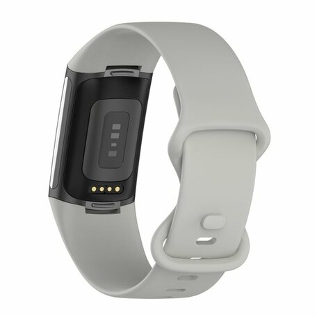 FitBit Charge 5 & 6 Sportbandje met dubbele lus - Steen grijs - Maat: S