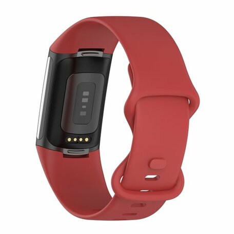 FitBit Charge 5 & 6 Sportbandje met dubbele lus - Rood - Maat: S