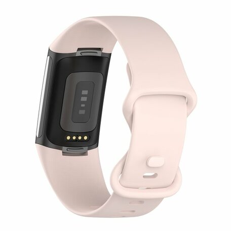 FitBit Charge 5 & 6 Sportbandje met dubbele lus - Zand roze - Maat: S