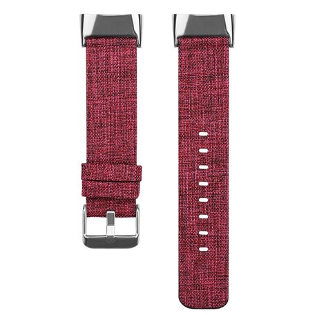 Fitbit Charge 5 & 6 Nylon bandje - Bordeaux