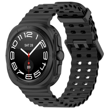 Marine Band siliconen - Zwart - Samsung Galaxy Watch Ultra 47mm