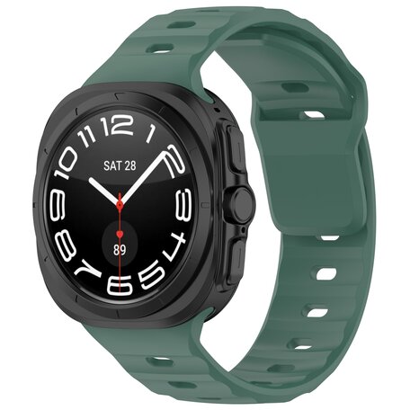 Solid Sportband - Donkergroen - Samsung Galaxy Watch Ultra 47mm