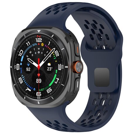 Siliconen sportband Holes Style  - Donkerblauw - Samsung Galaxy Watch Ultra 47mm