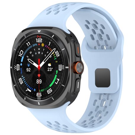 Siliconen sportband Holes Style  - Lichtblauw - Samsung Galaxy Watch Ultra 47mm