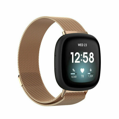 Fitbit Versa 3/4 & Sense 1/2 milanese bandje - Small - Champagne goud