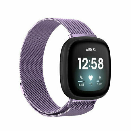 Fitbit Versa 3/4 & Sense 1/2 milanese bandje - Small - Paars