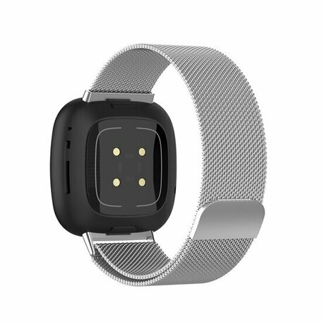 Fitbit Versa 3/4 & Sense 1/2 milanese bandje - Small - Zilver