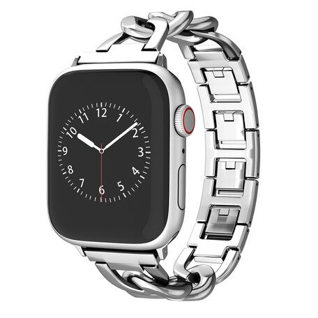 Metalen quick-release ketting band - Zilver - Geschikt voor Apple watch 38mm / 40mm / 41mm