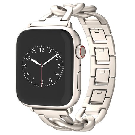 Metalen quick-release ketting band - Sterrenlicht / starlight - Geschikt voor Apple watch 38mm / 40mm / 41mm