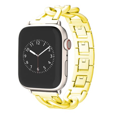 Metalen quick-release ketting band - Goud - Geschikt voor Apple watch 42mm / 44mm / 45mm / 46mm / 49mm