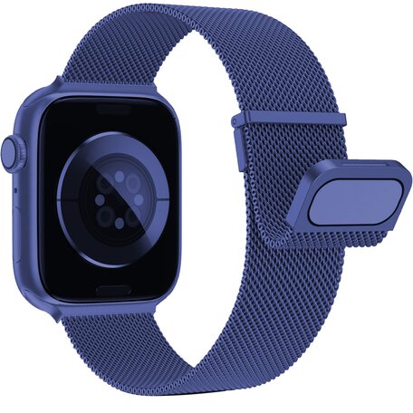 Milanese band - Donkerblauw - Extra sterke magneet - Geschikt voor Apple Watch 38mm / 40mm / 41mm / 42mm