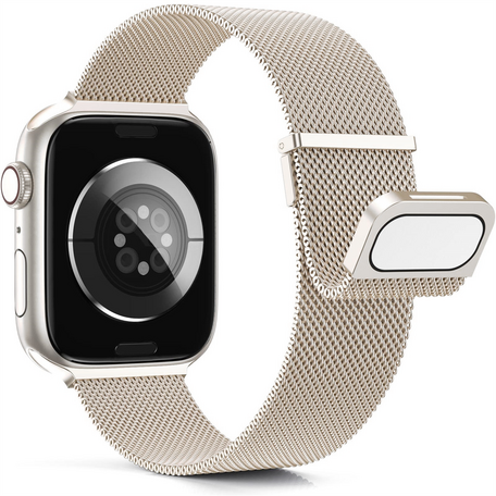 Milanese band - Sterrenlicht / Starlight - Extra sterke magneet - Geschikt voor Apple Watch 38mm / 40mm / 41mm / 42mm