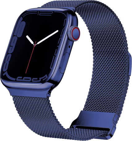 Milanese band - Donkerblauw - Extra sterke magneet - Geschikt voor Apple Watch 44mm / 45mm / 46mm / 49mm