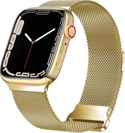 Milanese band - Goud - Extra sterke magneet - Geschikt voor Apple Watch 42mm / 44mm / 45mm / 46mm / 49mm