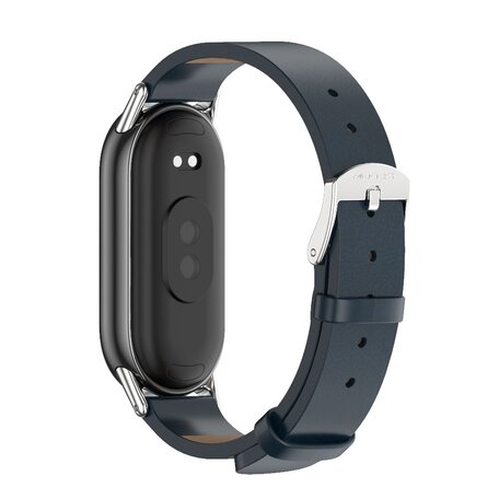 PU leren bandje - Donkerblauw - Xiaomi Smart band 8