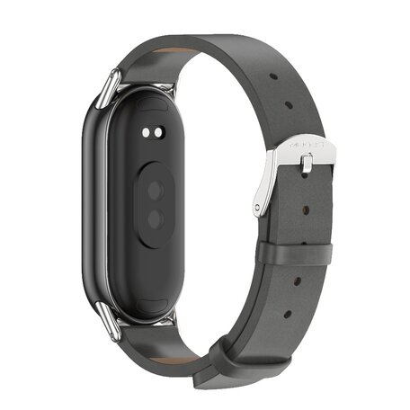 PU leren bandje - Grijs - Xiaomi Smart band 8