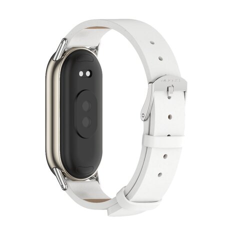 PU leren bandje - Wit - Xiaomi Smart band 8