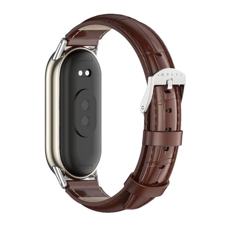 Echt leren bandje - Donkerbruin - Xiaomi Smart band 8