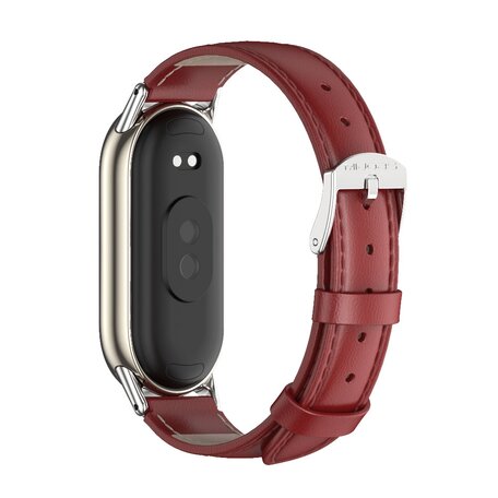 Echt leren bandje - Rood - Xiaomi Smart band 8