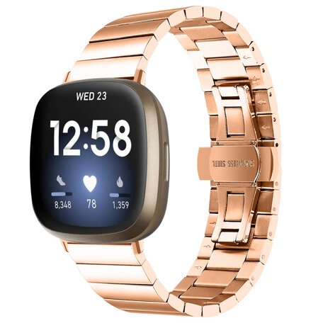 Fitbit Versa 3/4 & Sense 1/2 metalen schakelband - Champagne goud