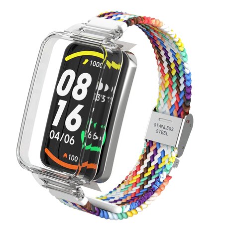 Braided nylon bandje met case - Multicolor - Xiaomi Smart band 7 Pro