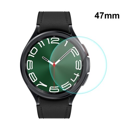 Screen protector Tempered Glass - Full cover - Geschikt voor de Samsung Galaxy Watch 6 Classic - 47mm