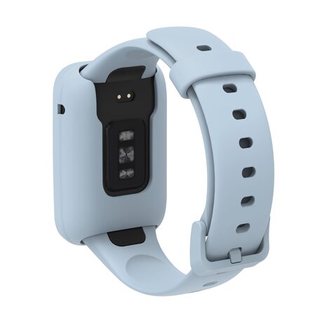 Siliconen sportbandje met case - Grijsblauw - Xiaomi Smart band 7 Pro