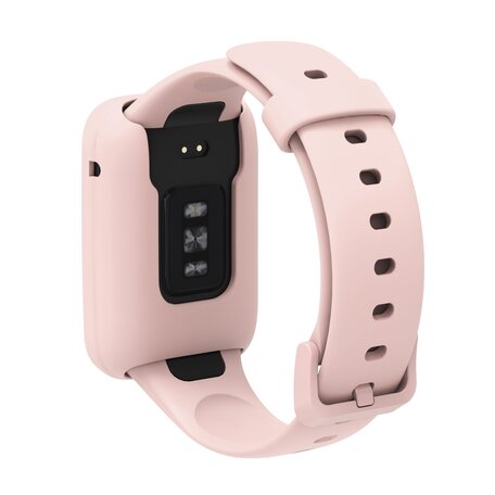 Siliconen sportbandje met case - Lichtroze - Xiaomi Smart band 7 Pro