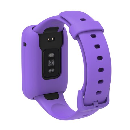 Siliconen sportbandje met case - Paars - Xiaomi Smart band 7 Pro