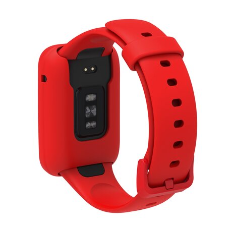 Siliconen sportbandje met case - Rood - Xiaomi Smart band 7 Pro