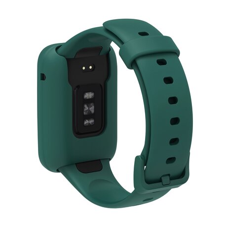 Siliconen sportbandje met case - Groen - Xiaomi Smart band 7 Pro