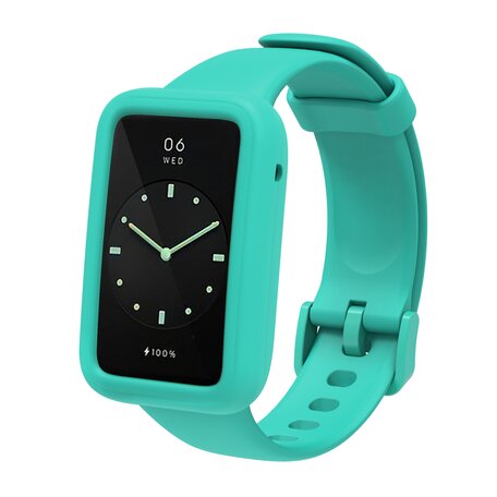 Siliconen sportbandje met case - Turquoise - Xiaomi Smart band 7 Pro