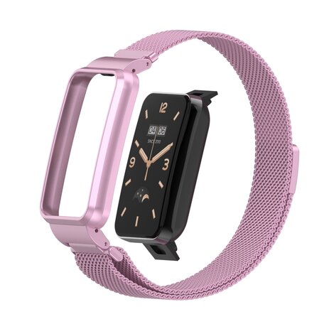 Milanese loop bandje met case - Lila - Xiaomi Smart Band 7 Pro