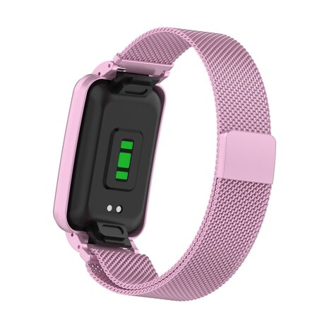 Milanese loop bandje met case - Lila - Xiaomi Smart Band 7 Pro