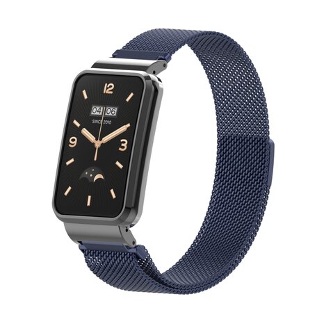 Milanese loop bandje met case - Donkerblauw - Xiaomi Smart Band 7 Pro