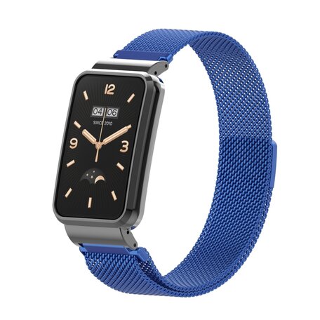 Milanese loop bandje met case - Blauw - Xiaomi Smart Band 7 Pro