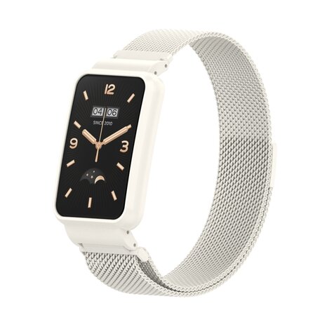 Milanese loop bandje met case - Wit - Xiaomi Smart Band 7 Pro